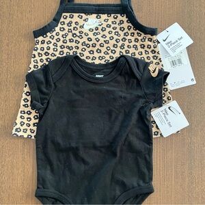 Set of 2 Nike Black and Tan Kids Onesie and Tank Top Leopard Print